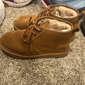 UGG Tan Suede Lace-Up Boots